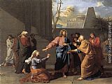 Christ Canvas Paintings - The Woman of Canaan at the Feet of Christ